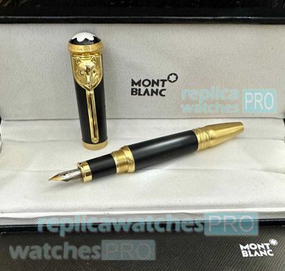 Best Quality Copy Mont Blanc Writer's Edition Rudyard Kipling Fountain Pen Gold Black